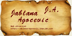 Jablana Agočević vizit kartica